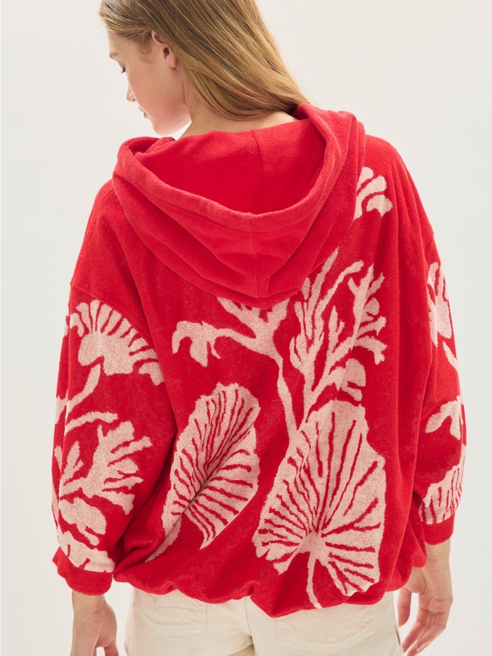 NWT Free People Shell Baby Hoodie in Cherry Combo - Picture 4 of 8